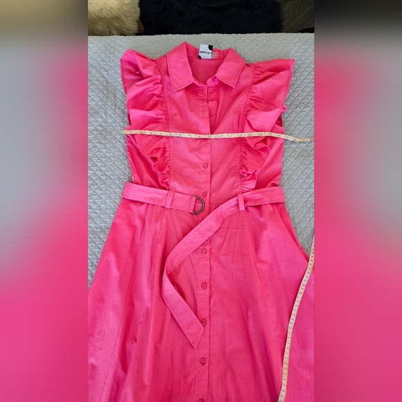 Pink Ruffled Button-Down Dress - Picture 12 of 15